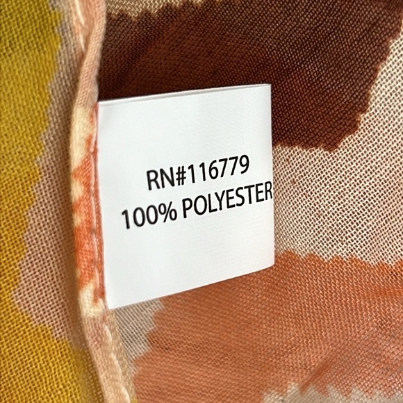 Zig Zag Scarf in Peach Coral Yellow Maroon 18x68” - Picture 3 of 7